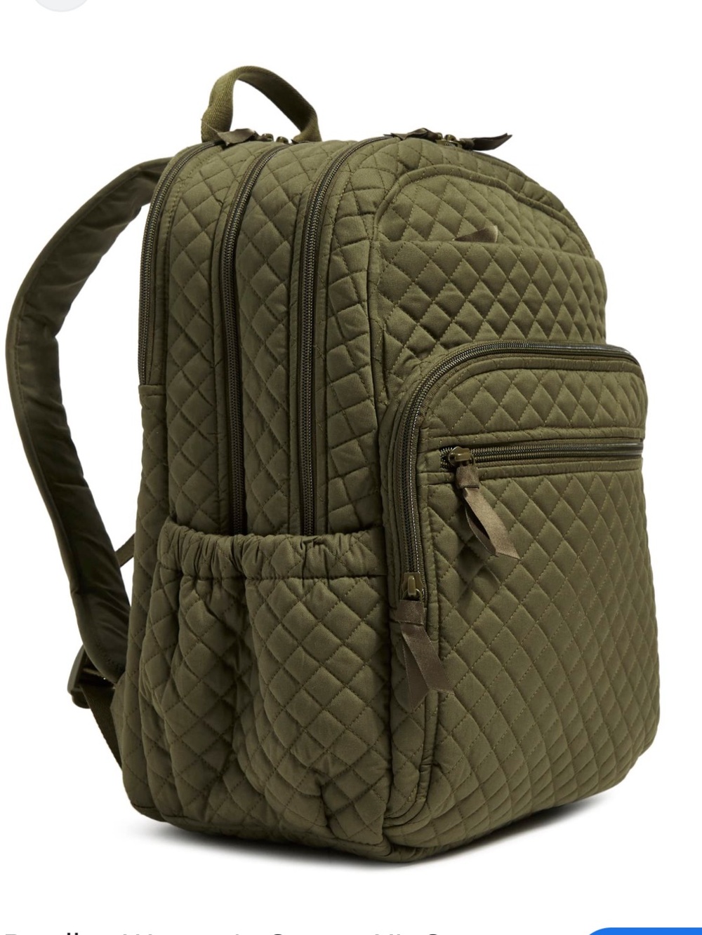 Vera Bradley Women's Cotton XL Campus Backpack, Climbing Ivy Green